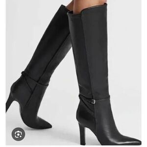 Reiss Caitlyn Leather Knee Boot in Black NWOB Size  38